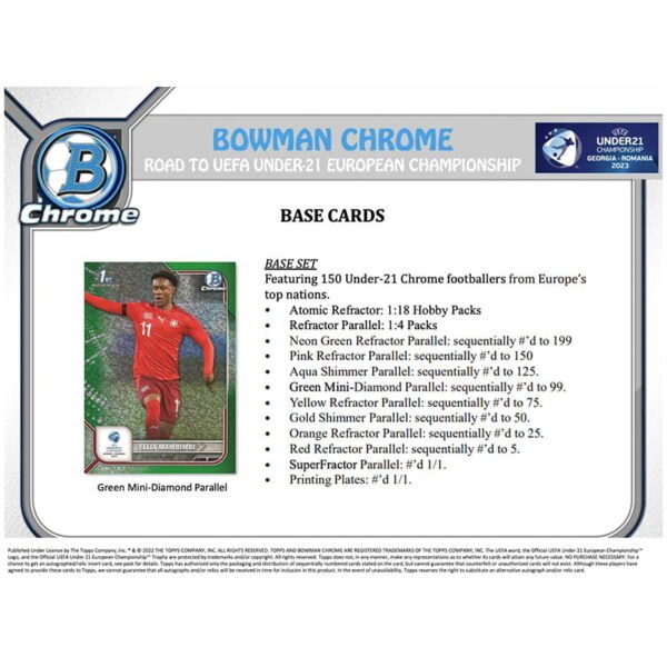2022 Bowman Chrome Road to UEFA Under 21 European Championship Soccer Lite 16 Box Case - Image 3